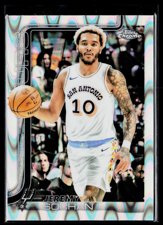 2025-26 Topps Chrome Jeremy Sochan Wave Refractor #239
