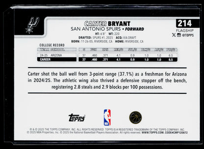 2025-26 Topps Carter Bryant Rookie #214