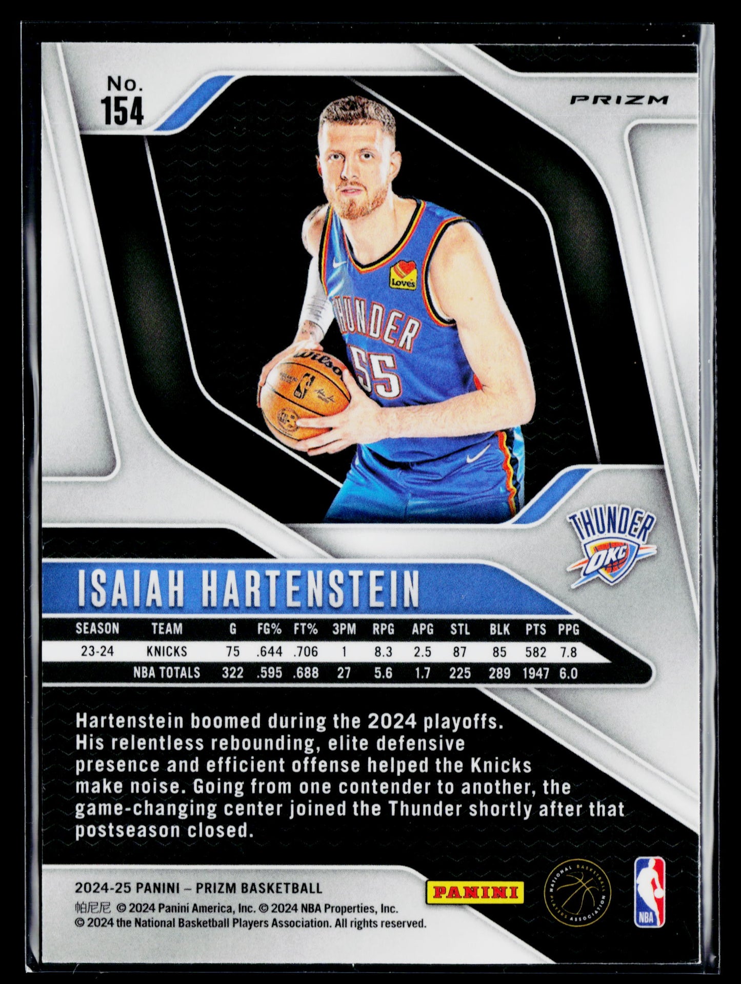 2024-25 Panini Prizm Isaiah Hartenstein Prizms Green #154
