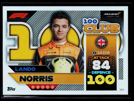 2022 Topps Turbo Attax F1 Lando Norris #333