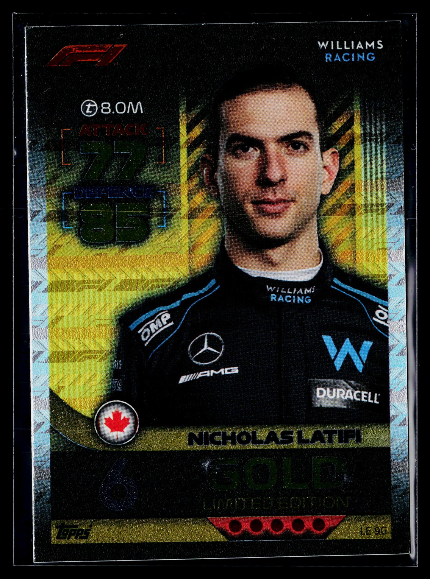 2022 Topps Turbo Attax F1 Nicholas Latifi Limited Editions #LE 9G