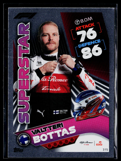 2022 Topps Turbo Attax F1 Valtteri Bottas Mirror Foil Pink #315