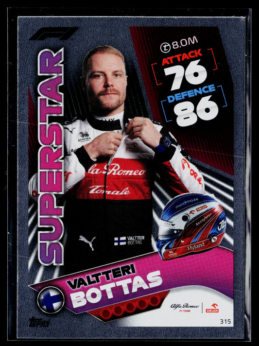 2022 Topps Turbo Attax F1 Valtteri Bottas Mirror Foil Pink #315