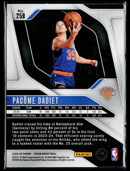 2024-25 Panini Prizm Pacome Dadiet Rookie #259