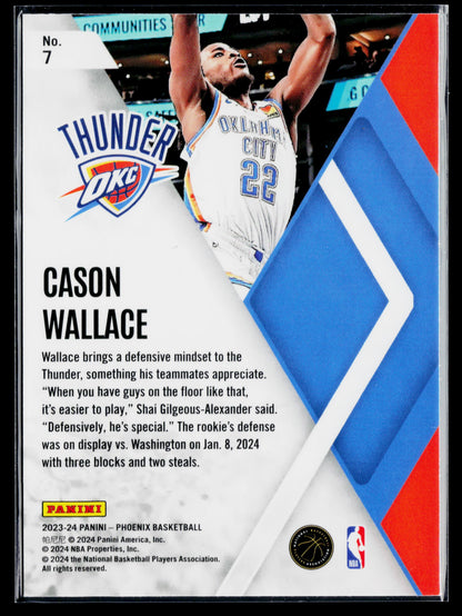 2023-24 Panini Phoenix Cason Wallace Instant Phenom #7