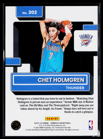 2022-23 Donruss Chet Holmgren Rookie #202