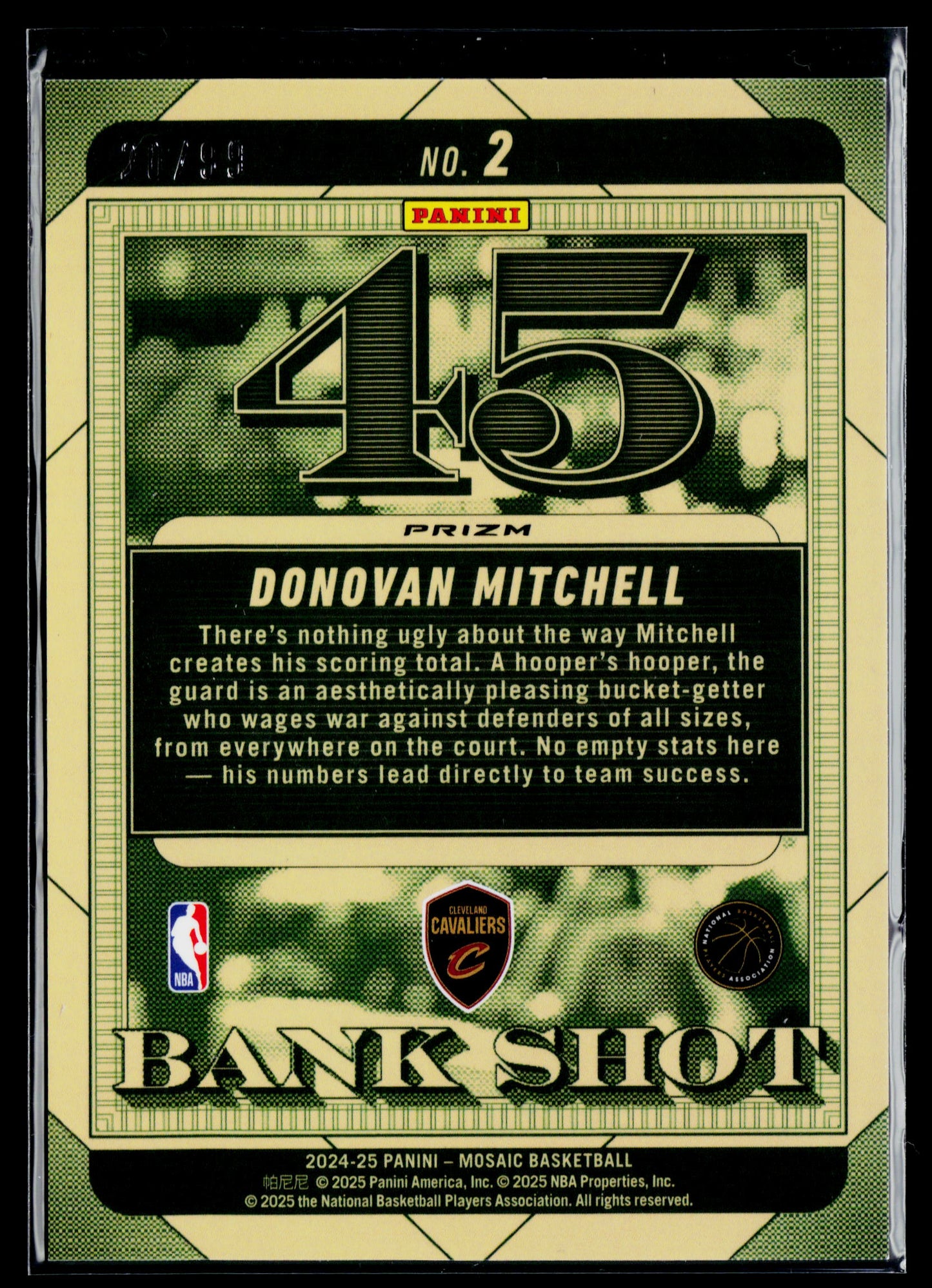2024-25 Panini Mosaic Donovan Mitchell Bank Shot Mosaic Purple #/99 #2
