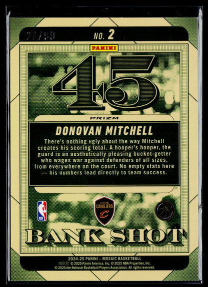 2024-25 Panini Mosaic Donovan Mitchell Bank Shot Mosaic Purple #/99 #2