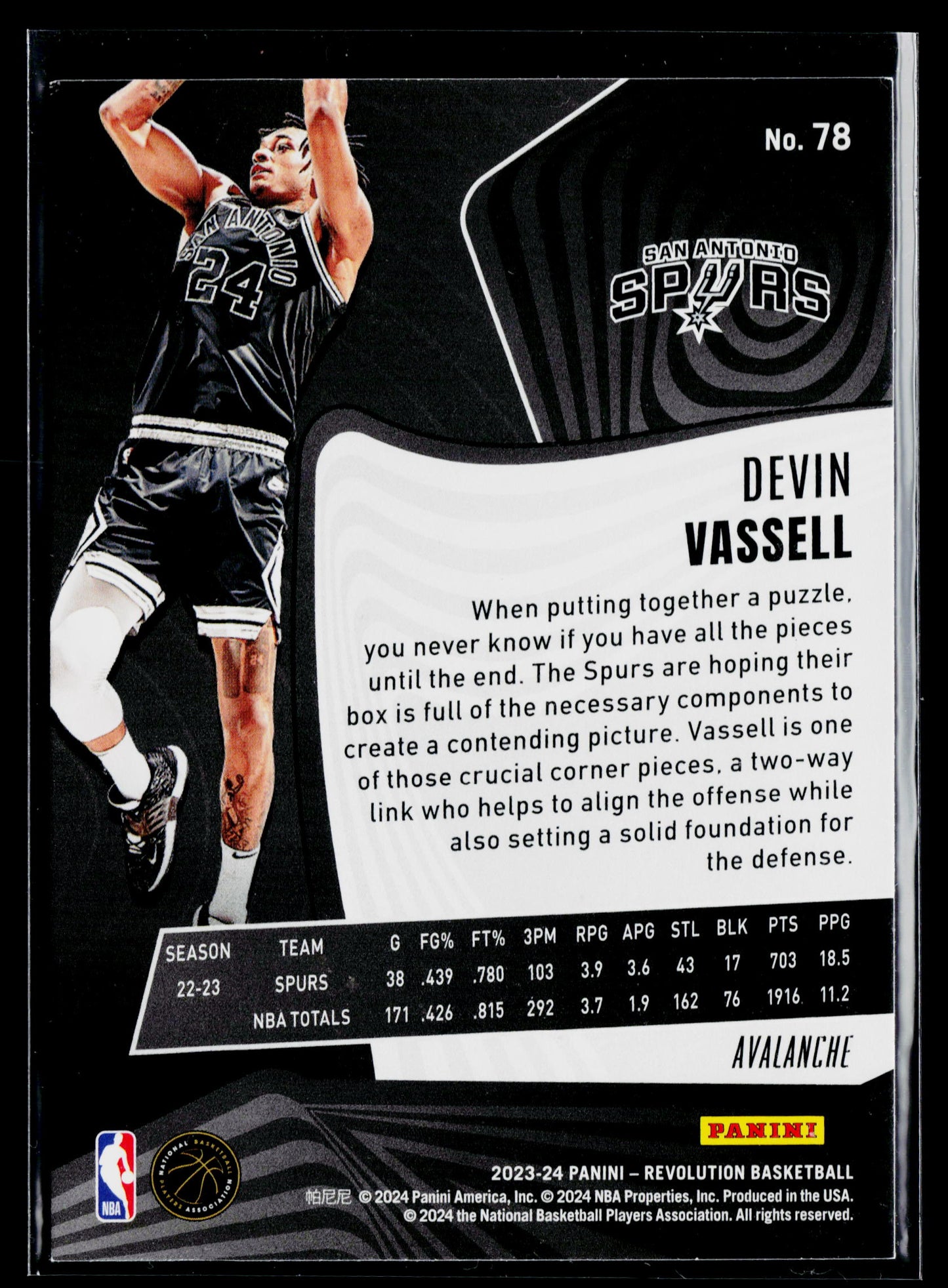 2023-24 Panini Revolution Devin Vassell #78