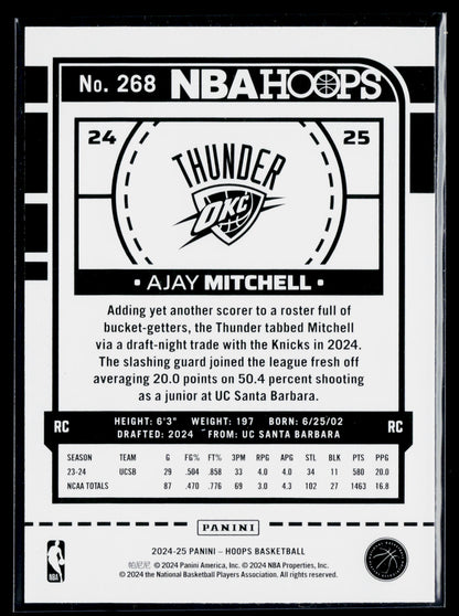 2024-25 Hoops Ajay Mitchell Rookie #268
