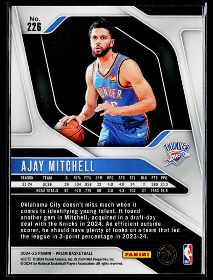 2024-25 Panini Prizm Ajay Mitchell Rookie #226