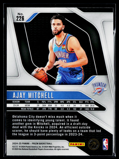 2024-25 Panini Prizm Ajay Mitchell Rookie #226