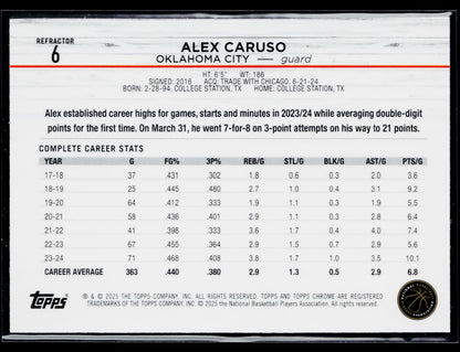 2024-25 Topps Chrome Alex Caruso Refractor #6