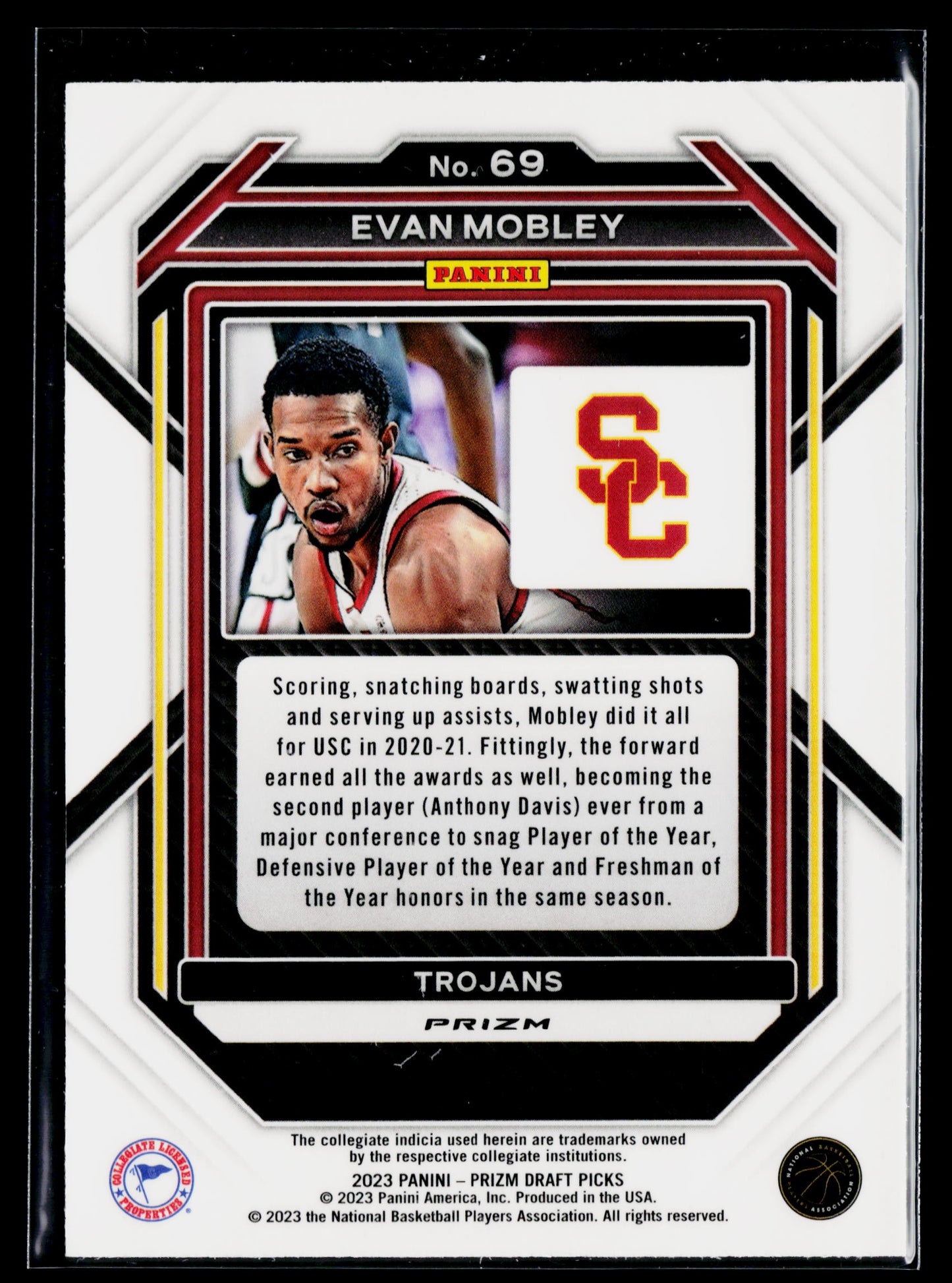 2023 Panini Prizm Draft Picks Evan Mobley Hyper #69