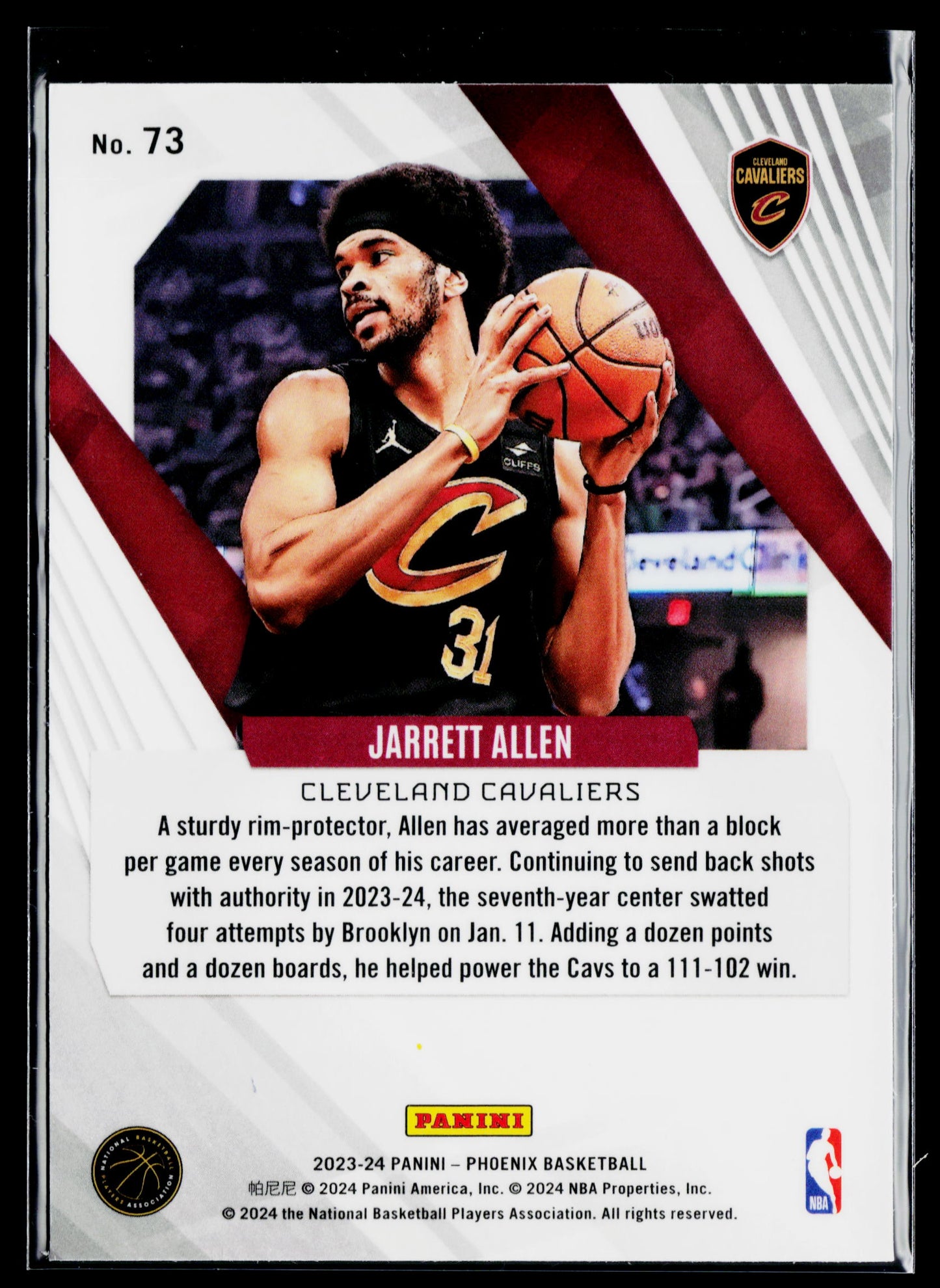 2023-24 Panini Phoenix Jarrett Allen Phoenix Blue Ice #73