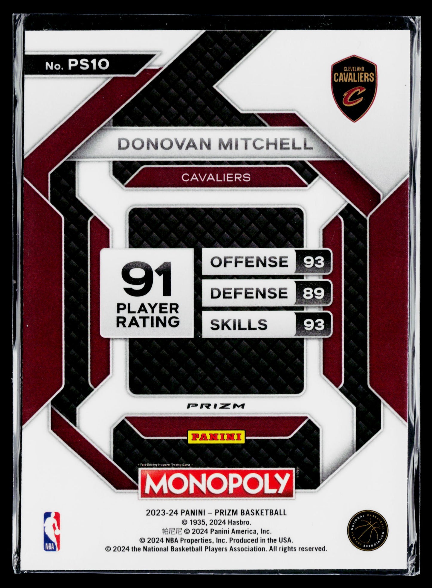 2023-24 Panini Prizm Monopoly Donovan Mitchell All-Star Purple #PS10