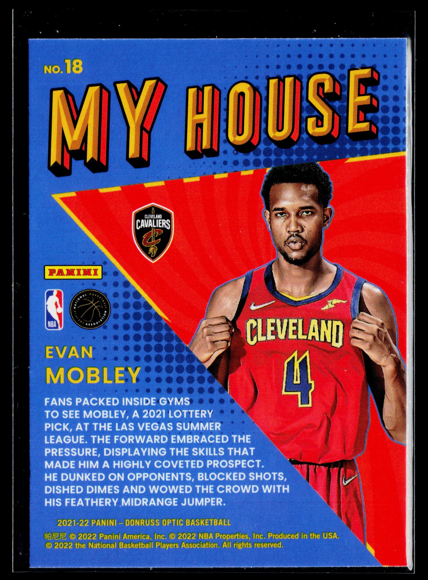2021-22 Donruss Optic Evan Mobley My House #18