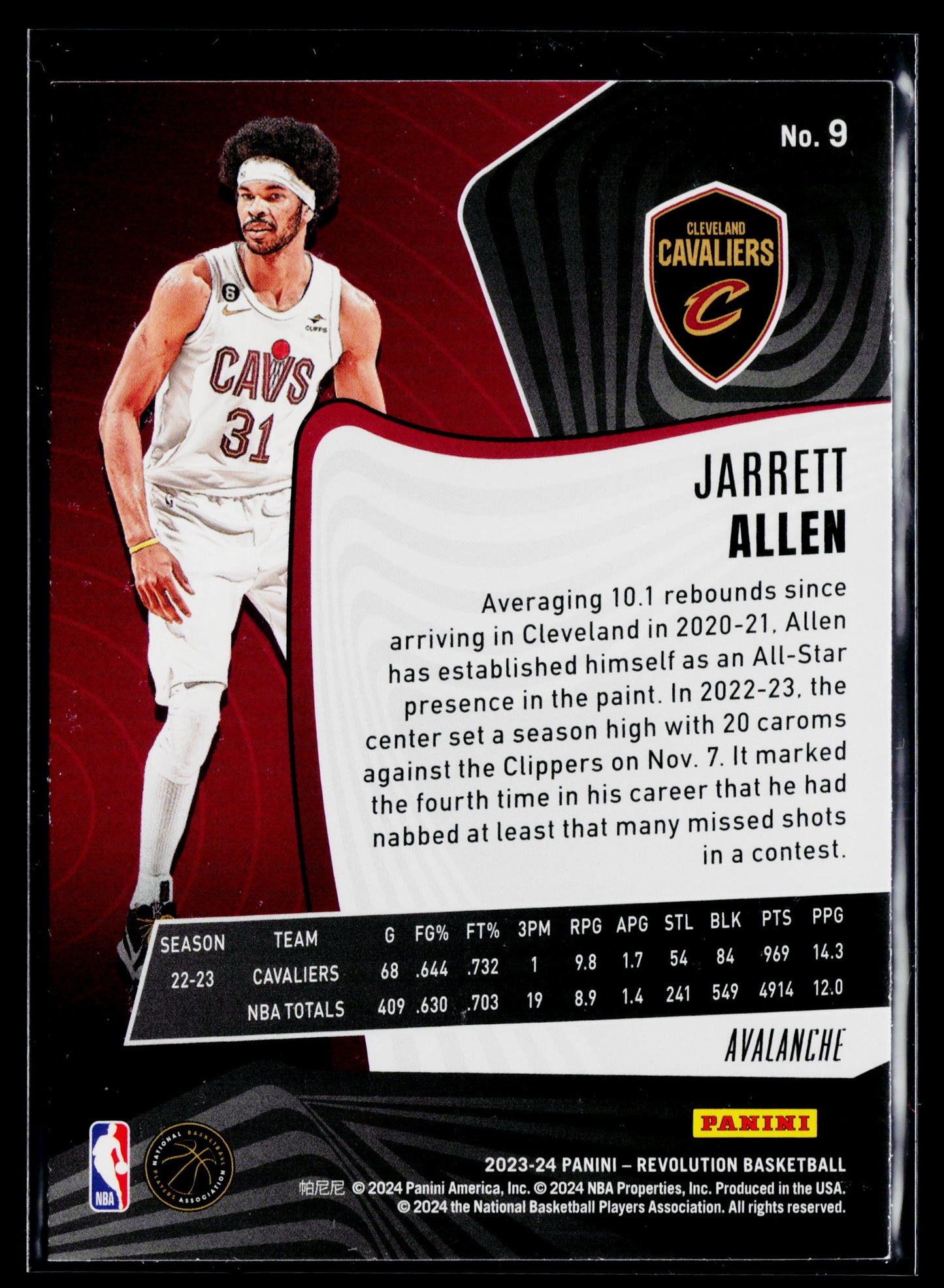 2023-24 Panini Revolution Jarrett Allen Avalanche #9