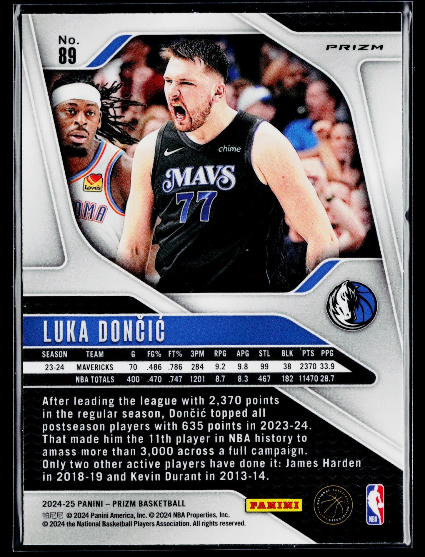 2024-25 Panini Prizm Luka Doncic Prizms Silver #89