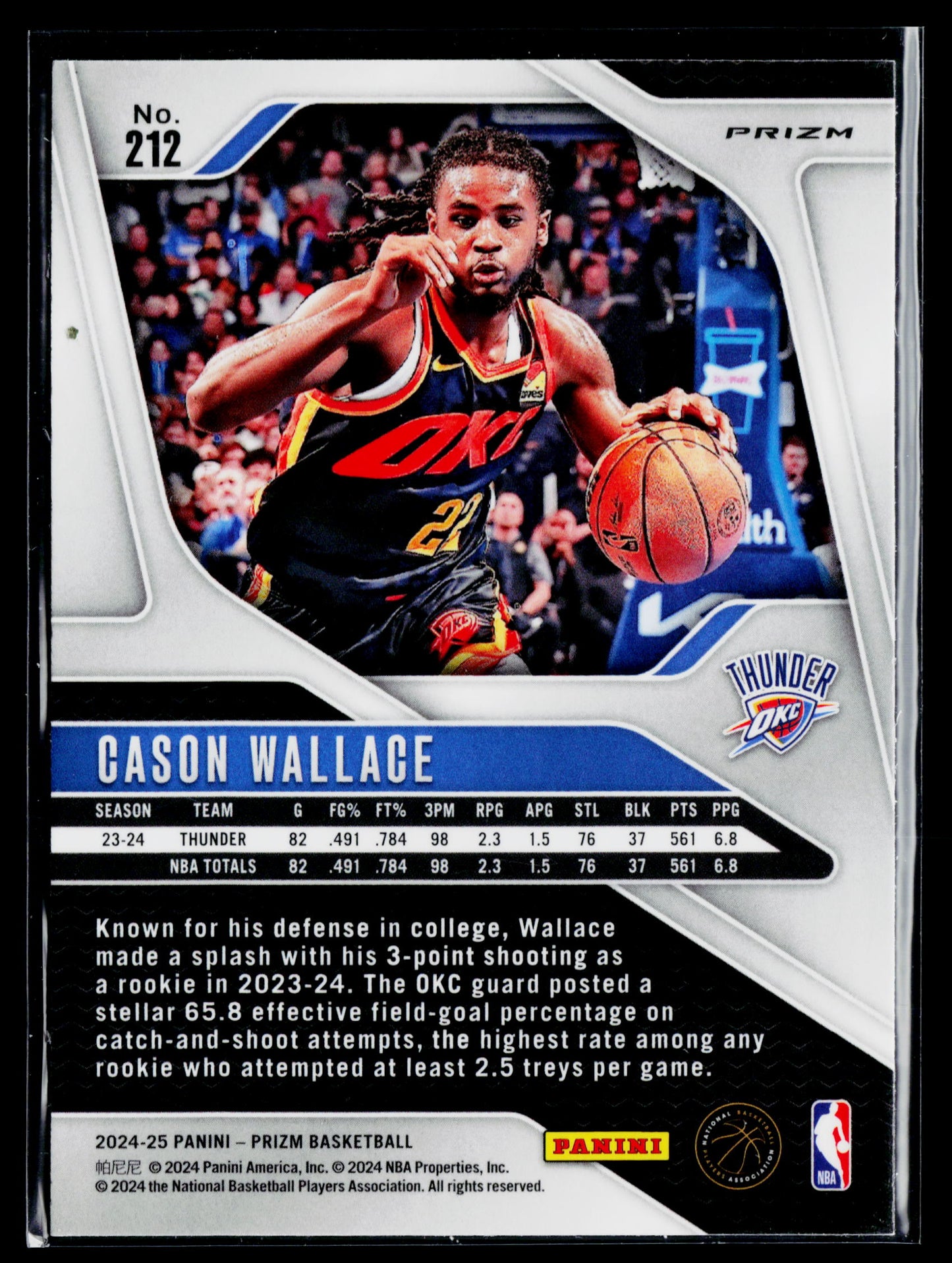 2024-25 Panini Prizm Cason Wallace Prizms Silver #212