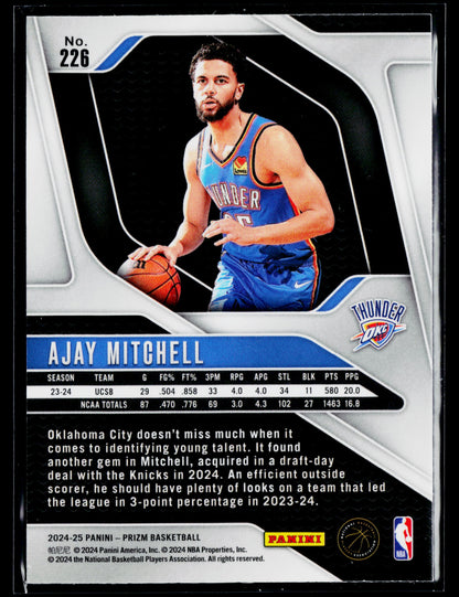 2024-25 Panini Prizm Ajay Mitchell Rookie #226