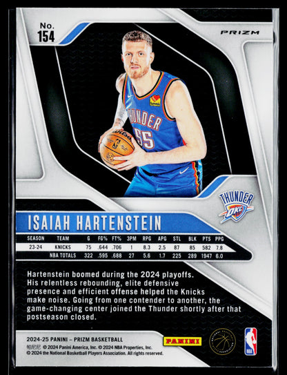 2024-25 Panini Prizm Isaiah Hartenstein Prizms Green Ice #154