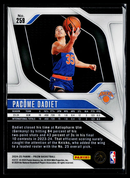 2024-25 Panini Prizm Pacome Dadiet Rookie #259