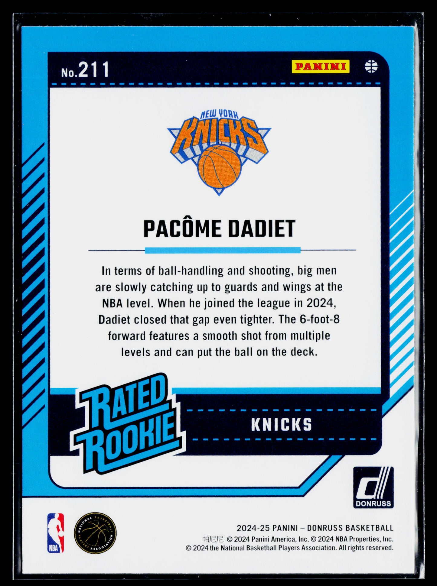 2024-25 Donruss Pacome Dadiet Rookie #211
