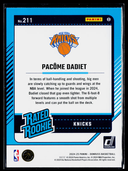 2024-25 Donruss Pacome Dadiet Rookie #211