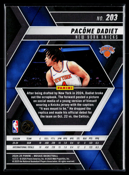 2024-25 Panini Mosaic Pacome Dadiet Rookie #203