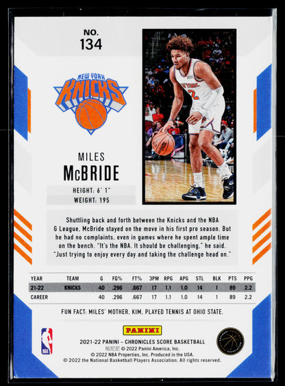 2021-22 Panini Chronicles Miles McBride Rookie #134