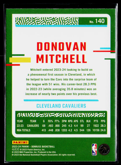 2023-24 Donruss Donovan Mitchell Green Laser Holo #140