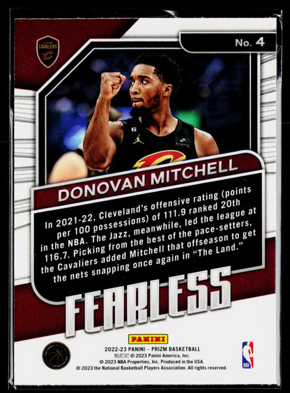 2022-23 Panini Prizm Donovan Mitchell Fearless #4