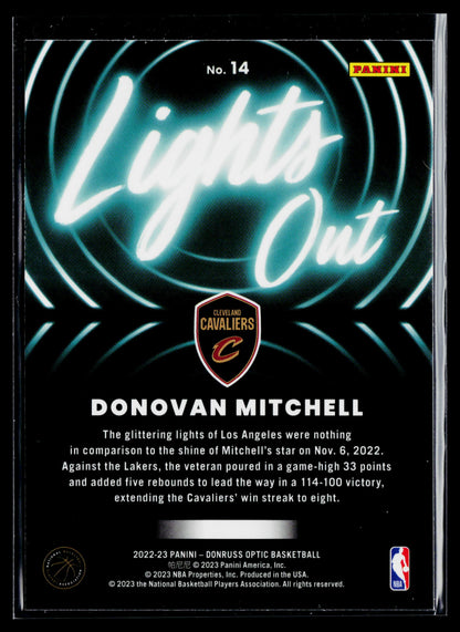 2022-23 Donruss Optic Donovan Mitchell Lights Out #14