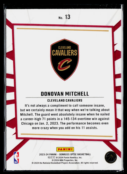 2023-24 Donruss Optic Donovan Mitchell My House #13