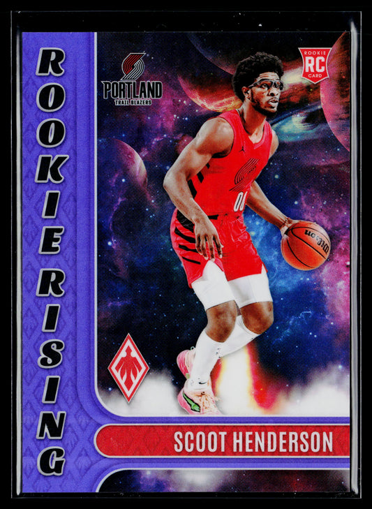 2023-24 Panini Phoenix Scoot Henderson Rookie Rising Purple #/75 #11