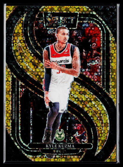 2024-25 Panini Select Kyle Kuzma Gold Disco Prizm #/10 #106