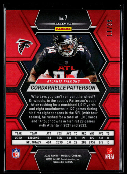 2023 Panini Mosaic Cordarrelle Patterson Blue Mosaic #/99 #7