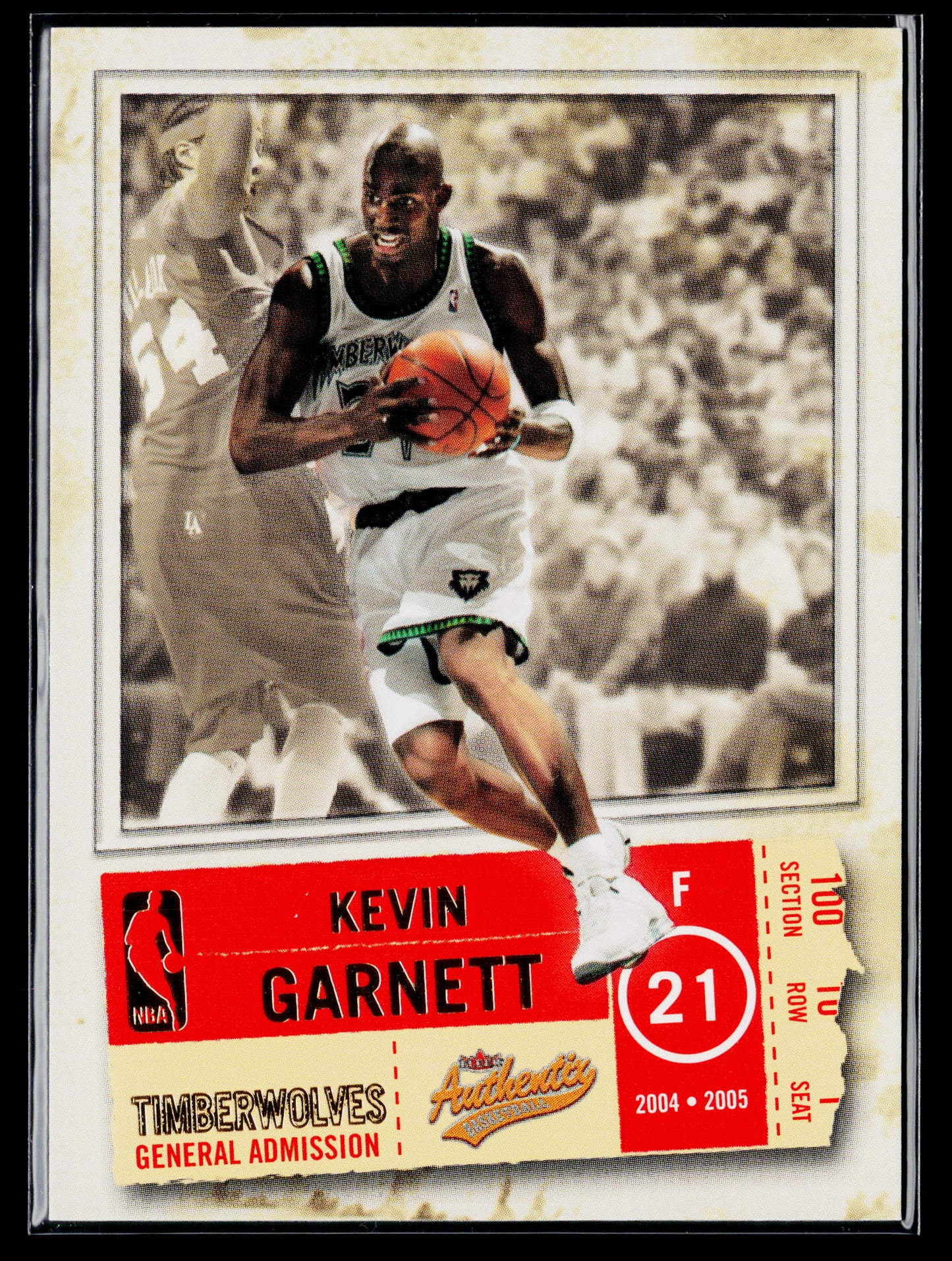 2004-05 Fleer Authentix Kevin Garnett General Admission #/100 #34