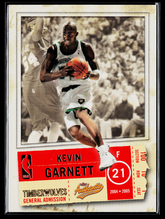 2004-05 Fleer Authentix Kevin Garnett General Admission #/100 #34