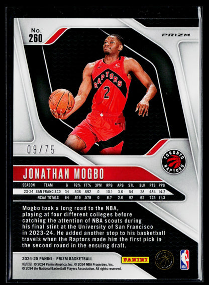 2024-25 Panini Prizm Jonathan Mogbo Prizms Fast Break Purple #/75 #260