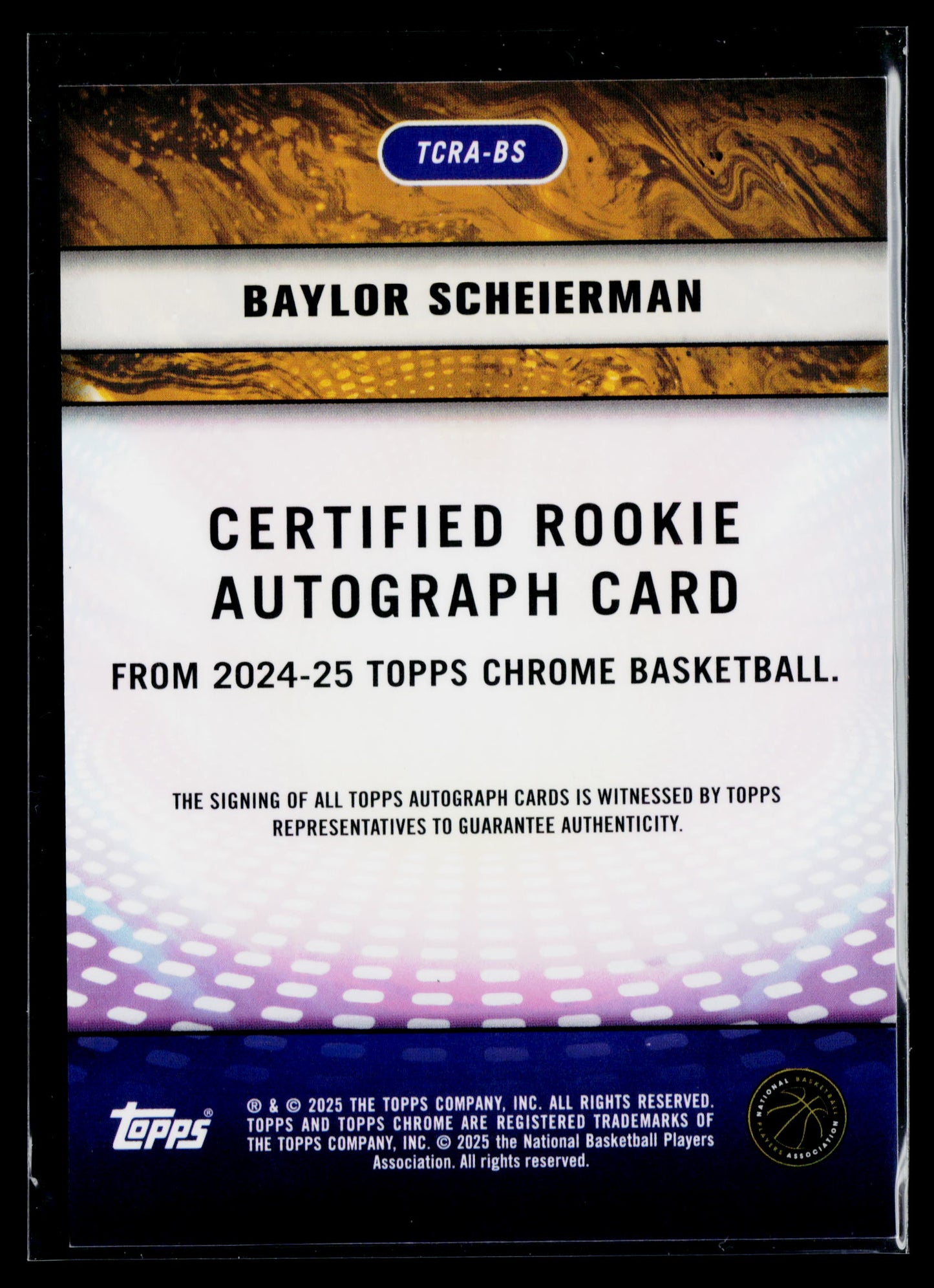 2024-25 Topps Chrome Baylor Scheierman RC Purple Geometric Ref Auto TCRA-BS