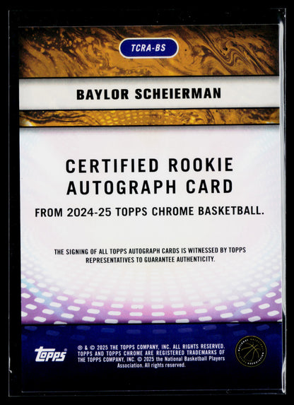 2024-25 Topps Chrome Baylor Scheierman RC Purple Geometric Ref Auto TCRA-BS