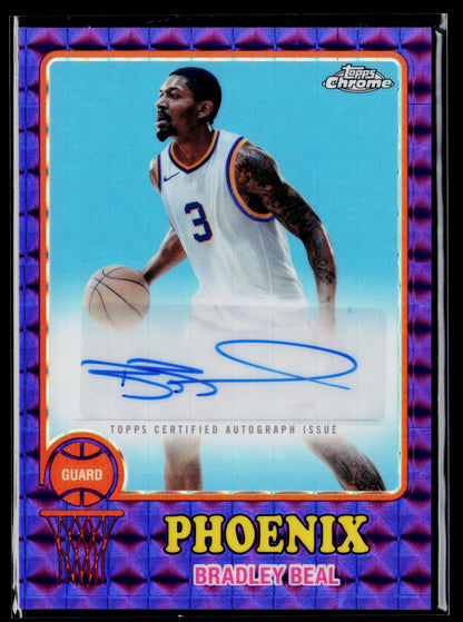 2024-25 Topps Chrome Bradley Beal 1973 Purple Geometric Refractor Auto #73TA-BB