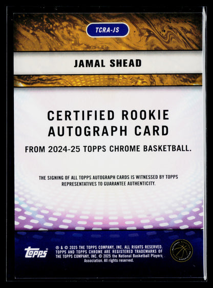 2024-25 Topps Chrome Jamal Shead RC Purple Geometric Refractor Auto #TCRA-JS