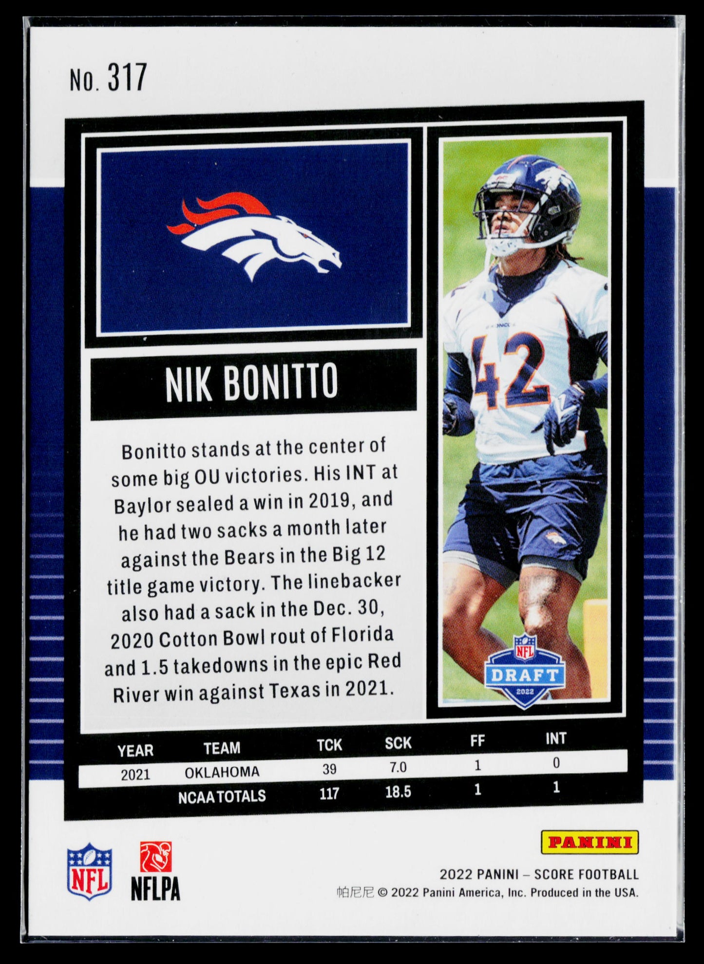 2022 Score Nik Bonitto Rookie Ellipse #/299 #317