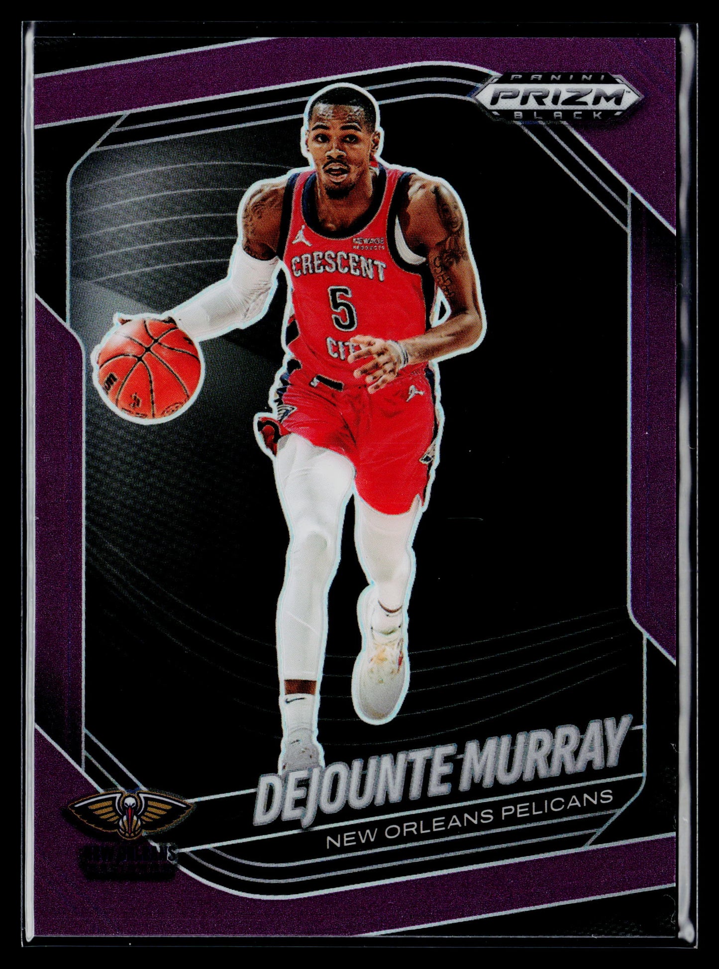 2024-25 Panini Prizm Black Dejounte Murray Purple Prizms #/99 #31