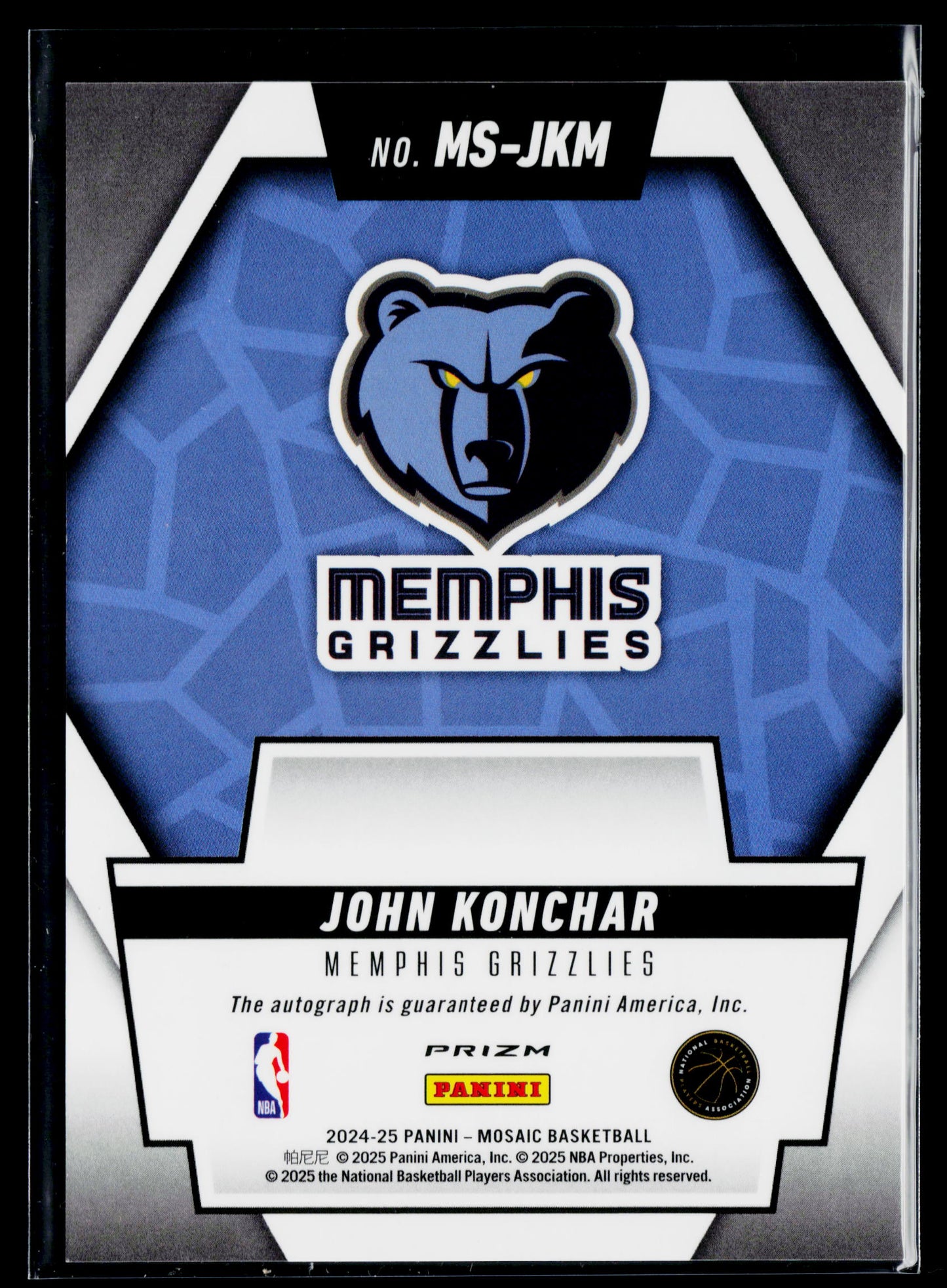 2024-25 Panini Mosaic John Konchar Scripts Auto #MS-JKM