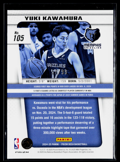 2024-25 Panini Prizm Deca Yuki Kawamura Purple #/99 #105