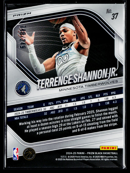 2024-25 Panini Prizm Black Terrence Shannon Jr. Skewed Prizms #/249 #37